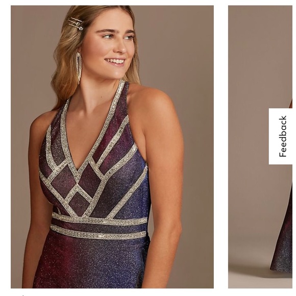 BLONDIE NITES iridescent metallic dress with sparkle bodice- Size 6 Gently Used - Picture 3 of 4